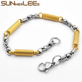 Geometric Link Chain Bracelet Silver Plated Unisex Gift