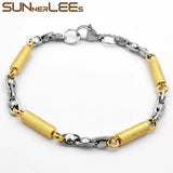 Geometric Link Chain Bracelet Silver Plated Unisex Gift