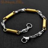 Geometric Link Chain Bracelet Silver Plated Unisex Gift