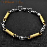 Geometric Link Chain Bracelet Silver Plated Unisex Gift