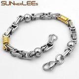 Stainless Steel Byzantine Chain Bracelet 6mm