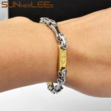 Geometric Link Chain Bracelet Silver Plated Gift SC110 B