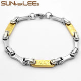 Geometric Link Chain Bracelet Silver Plated Gift SC110 B
