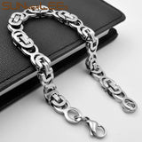 Stainless Steel Bracelet 8mm Box Byzantine Link Chain