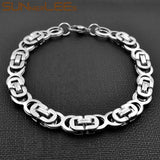 Stainless Steel Bracelet 8mm Box Byzantine Link Chain