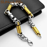 Stainless Steel Geometric Link Chain Bracelet Silver Plated SC121