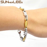 Geometric Link Chain Bracelet Silver Plated SC101