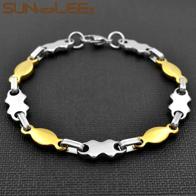 Geometric Link Chain Bracelet Silver Plated SC101