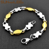 Geometric Link Chain Bracelet Silver Plated SC101