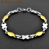 Geometric Link Chain Bracelet Silver Plated SC101