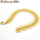 Rose Bracelet 13mm Link Chain Fishbone for Men Women