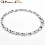 Rose Bracelet 3mm Box Chain for Mens Womens Gift