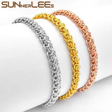 Rose Bracelet 5mm Cable Link Chain Jewelry
