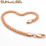 Rose Bracelet 5mm Cable Link Chain Jewelry