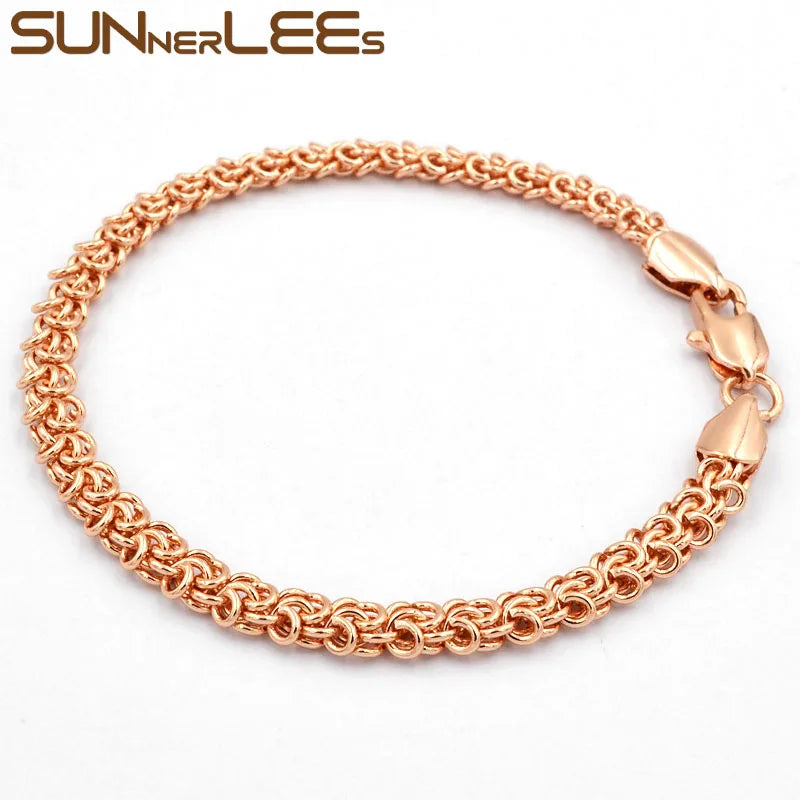 Rose Bracelet 5mm Cable Link Chain Jewelry