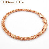 Rose Bracelet 5mm Cable Link Chain Jewelry
