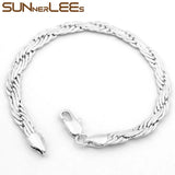 Rose Bracelet 6mm Braided Woven Link Chain