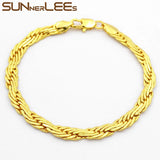 Rose Bracelet 6mm Braided Woven Link Chain