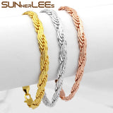 Rose Bracelet 6mm Braided Woven Link Chain