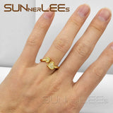 Heart-Shaped Clear Cubic Zirconia Gold-Color Resizable Rings