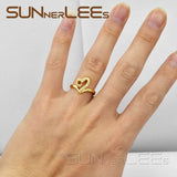 Heart-Shaped Clear CZ Gold-Color Ring R59 Y