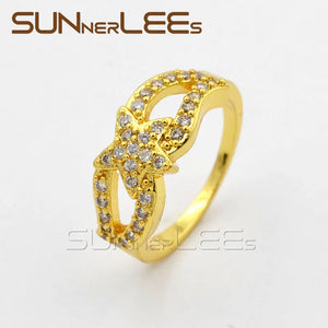 Eye Mask Gold CZ Ring for Women, Wedding Party Gift