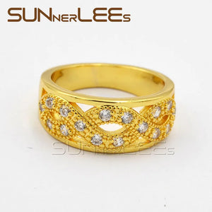 Clear CZ Gold-Color Ring for Women - R46 Y