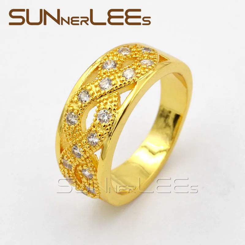 Clear CZ Gold-Color Ring for Women - R46 Y
