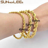 316L Stainless Steel Rope Chain Necklace 2mm~6mm SC12 B