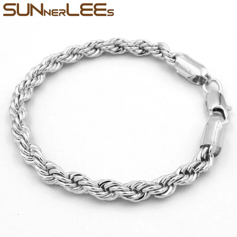 316L Stainless Steel Rope Chain Necklace 2mm~6mm SC12 B