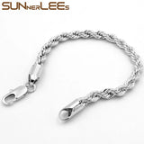 316L Stainless Steel Rope Chain Necklace 2mm~6mm SC12 B