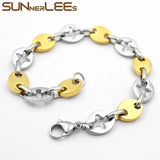 Stainless Steel Geometric Link Chain Bracelet 11mm