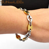 Stainless Steel Geometric Link Chain Bracelet 11mm