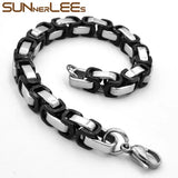 Stainless Steel Bracelet 5mm~9mm Box Byzantine Link Chain
