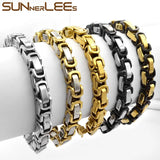 Stainless Steel Bracelet 5mm~9mm Box Byzantine Link Chain