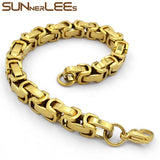 Stainless Steel Bracelet 5mm~9mm Box Byzantine Link Chain