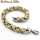 Stainless Steel Bracelet 5mm~9mm Box Byzantine Link Chain
