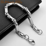 Stainless Steel Geometric Byzantine Box Link Chain Bracelet
