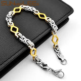 Stainless Steel Byzantine Link Chain Bracelet 6mm