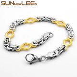 Stainless Steel Byzantine Link Chain Bracelet 6mm