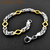 Stainless Steel Byzantine Link Chain Bracelet 6mm