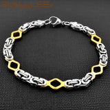 Stainless Steel Byzantine Link Chain Bracelet 6mm