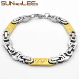 Byzantine Link Chain Stainless Steel Bracelet 8mm
