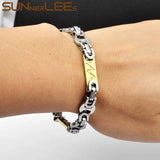 Byzantine Link Chain Stainless Steel Bracelet 8mm