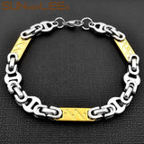 Byzantine Link Chain Stainless Steel Bracelet 8mm