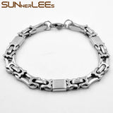 8mm Geometric Byzantine Link Chain Stainless Steel Bracelet