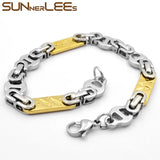 Byzantine Link Chain Stainless Steel Bracelet 8mm