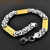 Stainless Steel Byzantine Link Chain Bracelet 9mm