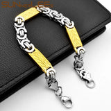 Stainless Steel Byzantine Link Chain Bracelet 9mm