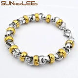 9mm Link Chain Silver Plated Stainless Steel Bracelet for Men Women